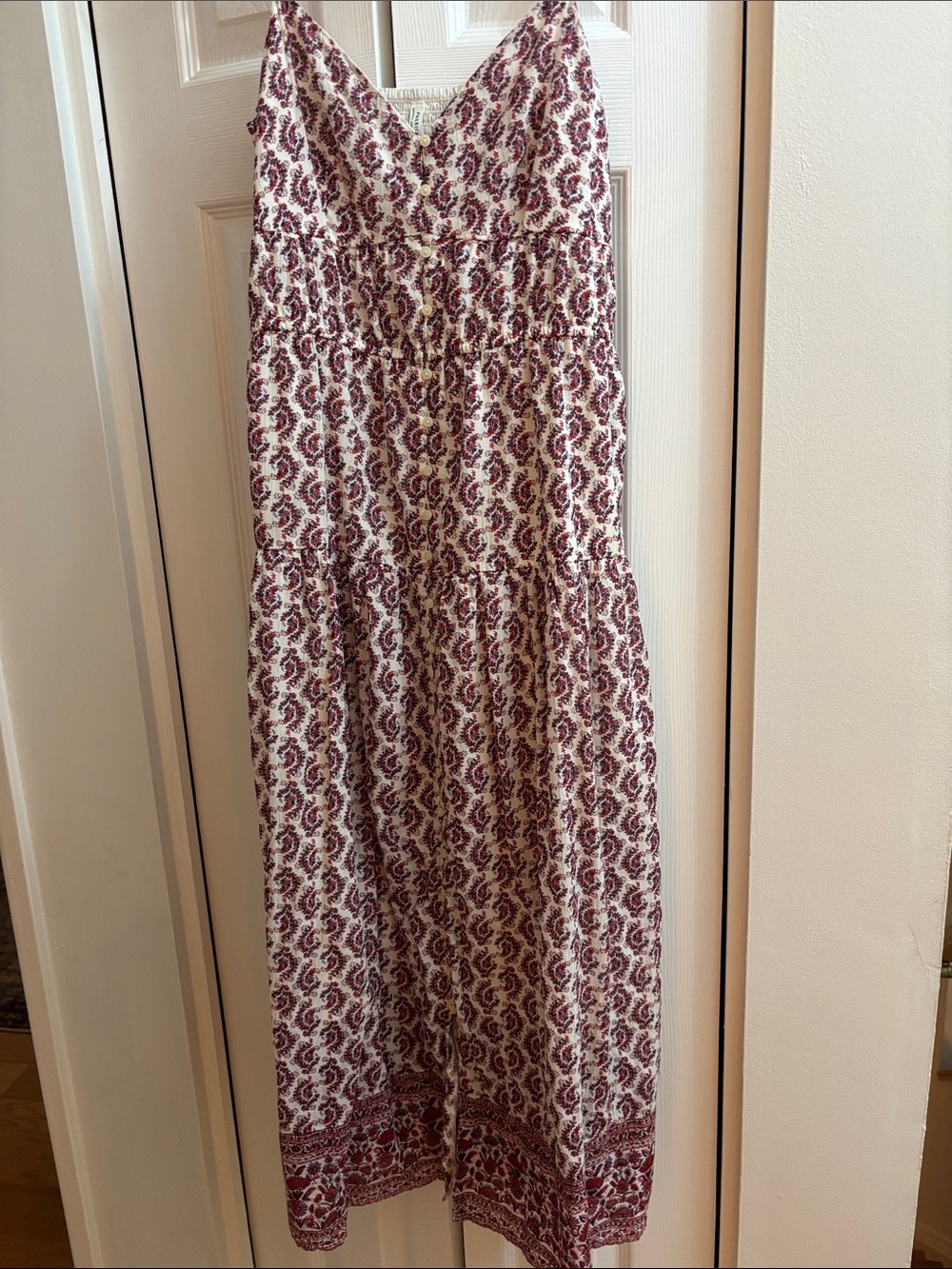 American Eagle Outfitters Burgundy Paisley Maxi Dress